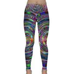Wave Line Colorful Brush Particles Lightweight Velour Classic Yoga Leggings