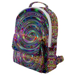 Wave Line Colorful Brush Particles Flap Pocket Backpack (small)