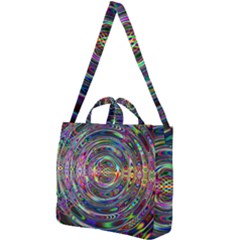 Wave Line Colorful Brush Particles Square Shoulder Tote Bag