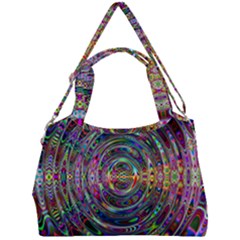 Wave Line Colorful Brush Particles Double Compartment Shoulder Bag