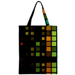 Abstract Plaid Zipper Classic Tote Bag