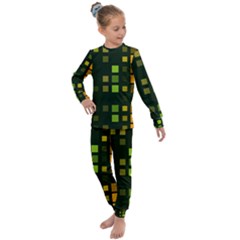 Abstract Plaid Kids  Long Sleeve Set 