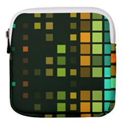 Abstract Plaid Mini Square Pouch