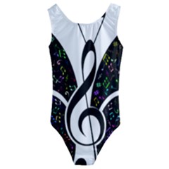 Butterfly Music Animal Audio Bass Kids  Cut-out Back One Piece Swimsuit by HermanTelo
