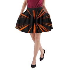 Abstract Light A-line Pocket Skirt
