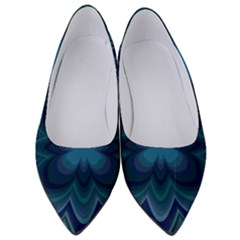 Blue Geometric Flower Dark Mirror Women s Low Heels by HermanTelo
