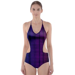 Abstract Background Plaid Cut-out One Piece Swimsuit by HermanTelo