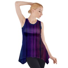 Abstract Background Plaid Side Drop Tank Tunic
