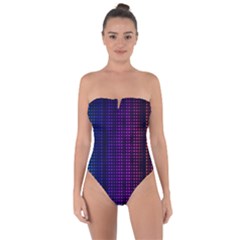 Abstract Background Plaid Tie Back One Piece Swimsuit