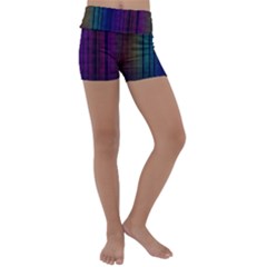 Abstract Background Plaid Kids  Lightweight Velour Yoga Shorts by HermanTelo