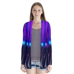 Abstract Background Lightning Drape Collar Cardigan