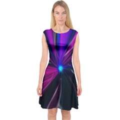 Abstract Background Lightning Capsleeve Midi Dress by HermanTelo