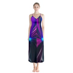 Abstract Background Lightning Button Up Chiffon Maxi Dress by HermanTelo