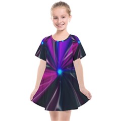 Abstract Background Lightning Kids  Smock Dress