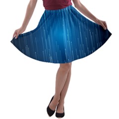 Abstract Line Space A-line Skater Skirt