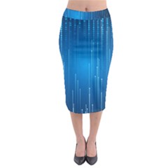 Abstract Line Space Midi Pencil Skirt