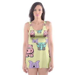 Animals Pastel Children Colorful Skater Dress Swimsuit