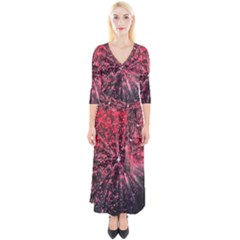 Abstract Background Wallpaper Space Quarter Sleeve Wrap Maxi Dress