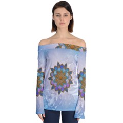 Wonderful Mandala Off Shoulder Long Sleeve Top by FantasyWorld7