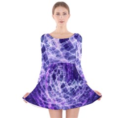 Abstract Background Space Long Sleeve Velvet Skater Dress