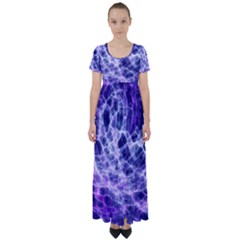 Abstract Background Space High Waist Short Sleeve Maxi Dress