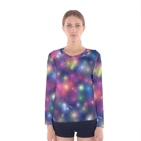 Abstract Background Graphic Space Women s Long Sleeve Tee by HermanTelo