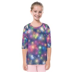 Abstract Background Graphic Space Kids  Quarter Sleeve Raglan Tee