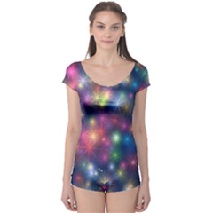 Abstract Background Graphic Space Boyleg Leotard 