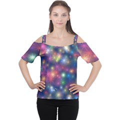 Abstract Background Graphic Space Cutout Shoulder Tee