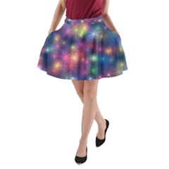 Abstract Background Graphic Space A-line Pocket Skirt