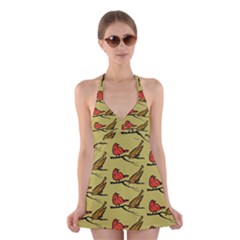 Bird Animal Nature Wild Wildlife Halter Dress Swimsuit 