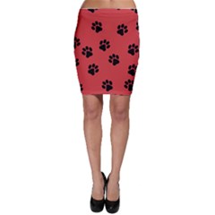 Paw Prints Background Animal Bodycon Skirt by HermanTelo