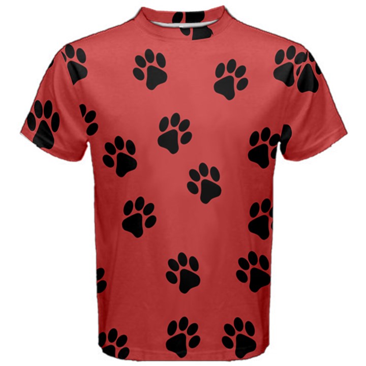 Paw Prints Background Animal Men s Cotton Tee