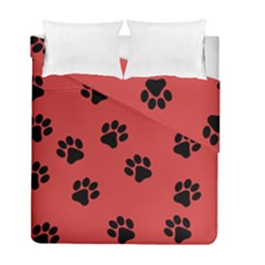 Paw Prints Background Animal Duvet Cover Double Side (full/ Double Size)