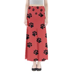 Paw Prints Background Animal Full Length Maxi Skirt