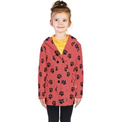 Paw Prints Background Animal Kids  Double Breasted Button Coat