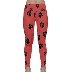 Paw Prints Background Animal Lightweight Velour Classic Yoga Leggings