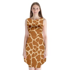 Giraffe Skin Pattern Sleeveless Chiffon Dress  