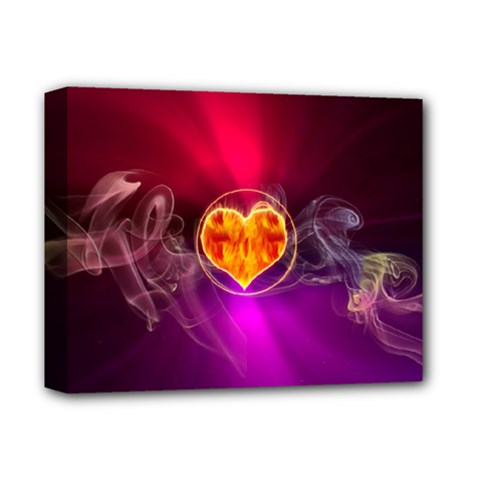 Flame Heart Smoke Love Fire Deluxe Canvas 14  X 11  (stretched) by HermanTelo