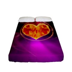 Flame Heart Smoke Love Fire Fitted Sheet (full/ Double Size) by HermanTelo