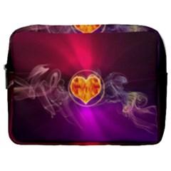 Flame Heart Smoke Love Fire Make Up Pouch (large)