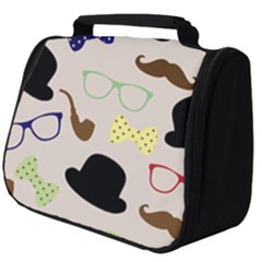 Moustache Hat Bowler Full Print Travel Pouch (big) by HermanTelo