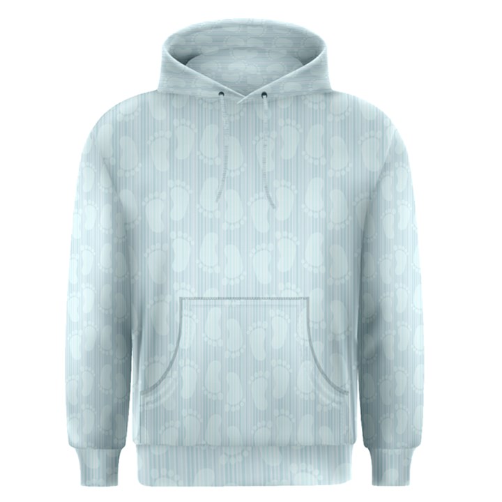 Footprints Pattern Paper Scrapbooking Blue Men s Pullover Hoodie