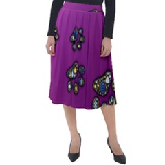 Footprints Paw Animal Track Foot Classic Velour Midi Skirt  by HermanTelo