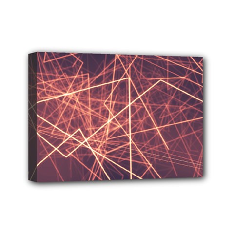 Light Fiber Black Fractal Art Mini Canvas 7  X 5  (stretched) by HermanTelo