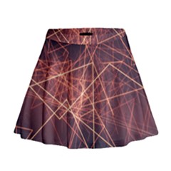 Light Fiber Black Fractal Art Mini Flare Skirt by HermanTelo