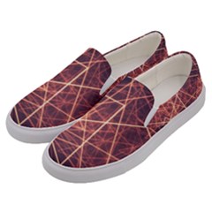 Light Fiber Black Fractal Art Men s Canvas Slip Ons