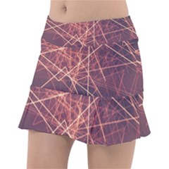 Light Fiber Black Fractal Art Tennis Skirt by HermanTelo