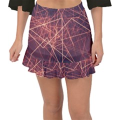 Light Fiber Black Fractal Art Fishtail Mini Chiffon Skirt by HermanTelo