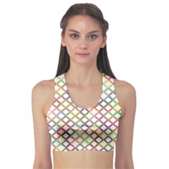 Grid Colorful Multicolored Square Sports Bra